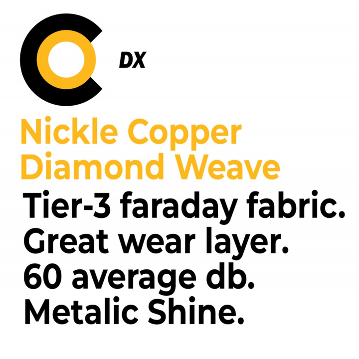 Faraday Cyber DX Diamond EMI Shielding Copper Nickel Fabric 59"x1&