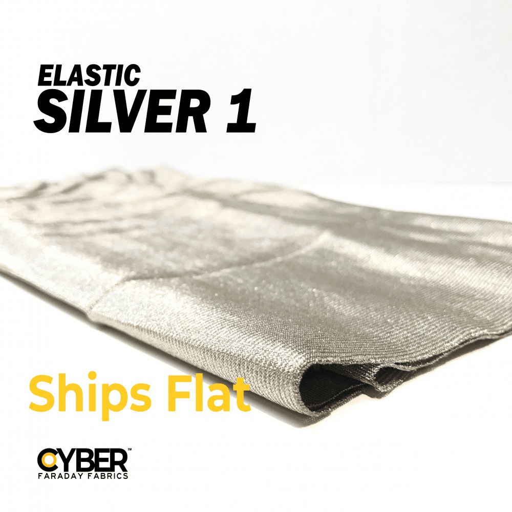 Faraday Cyber ES Fabric EMF RF Shielding Silver Elastic Fabric 62"x1&