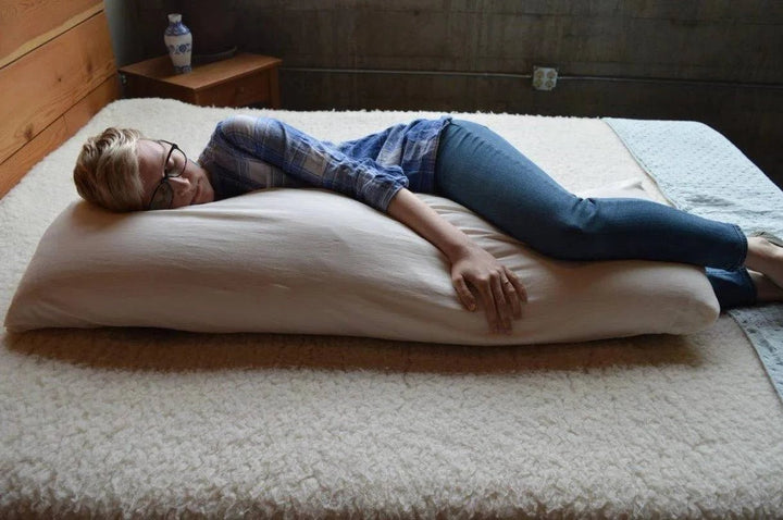 Holy Lamb Organics Body Pillow Natural Without Case Wool - Filled Size 17" x 53" - POWER FIT SHOP — Powering Preparedness, Health &amp; Home