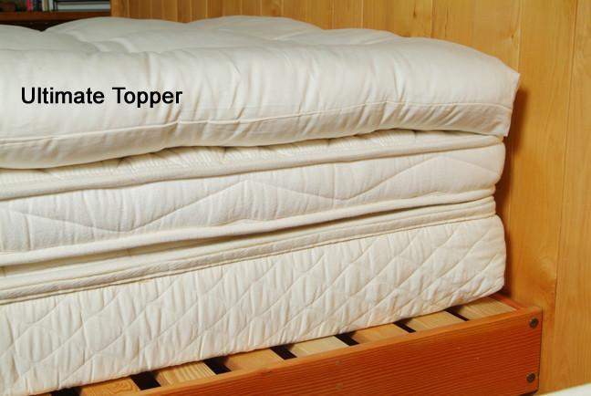 Holy Lamb Organics quilted mattress topper for full bed, 54x75 inches, designed for deep sleep comfort.