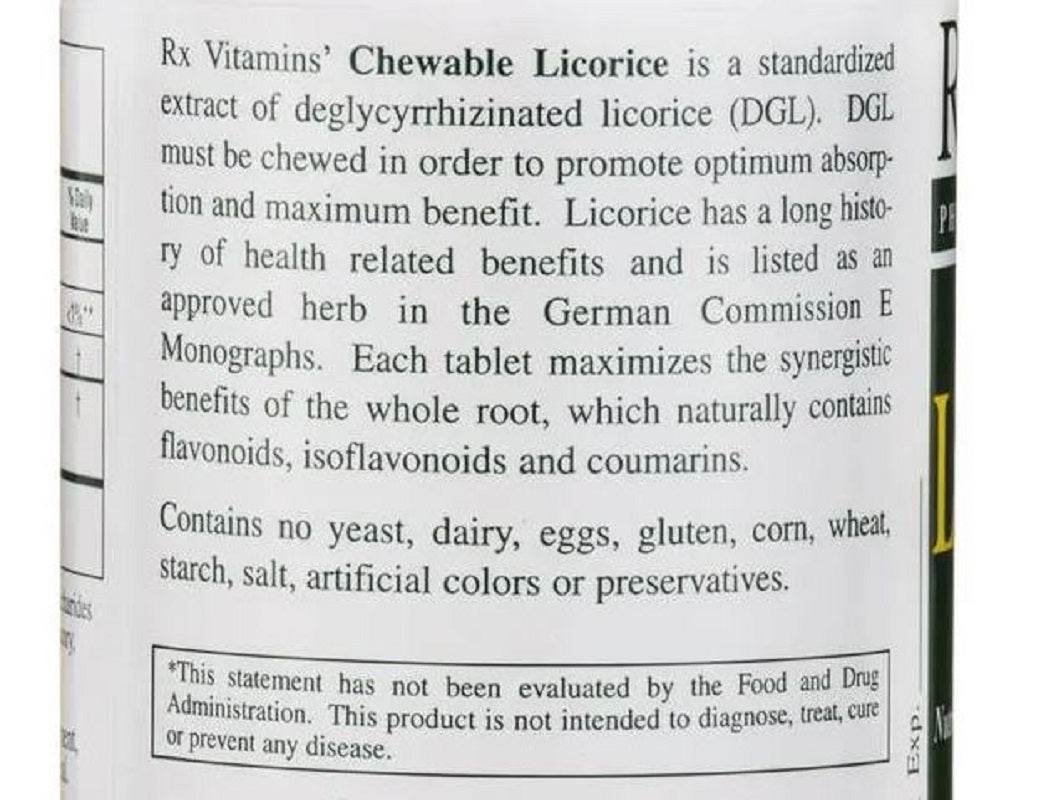 Rx Vitamins Chewable Licorice DGL 90 Tablets Digestive Support - POWER FIT SHOP — Powering Preparedness, Health &amp; Home