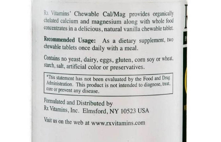 Rx Vitamins For Human Calcium Magnesium Vanilla Chewables 90 Tablets - POWER FIT SHOP — Powering Preparedness, Health &amp; Home