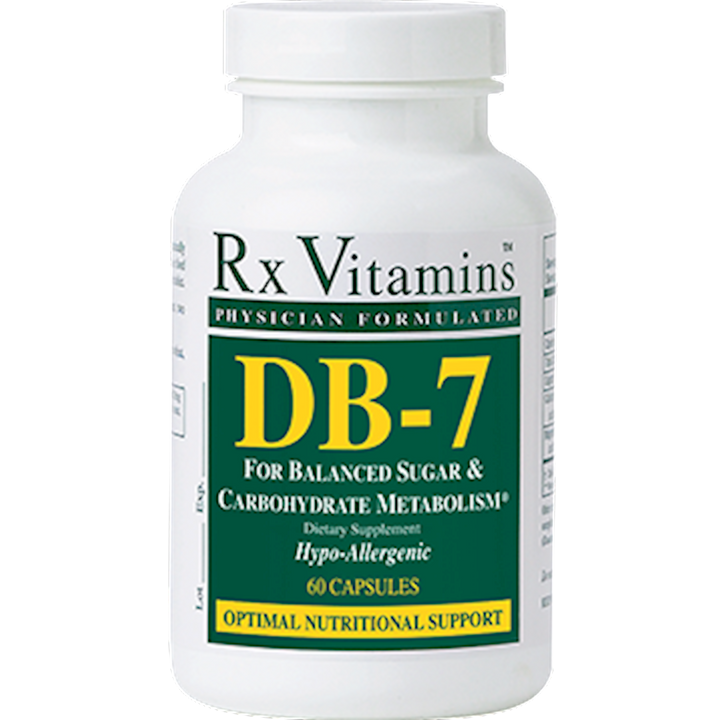 Rx Vitamins DB 7 Sugar Carbohydrate Metabolism Support 60 Capsules bottle for balanced sugar and carbohydrate metabolism