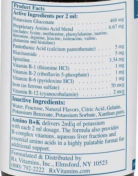 Rx Vitamins For Pets Amino B+K B Potassium For Dogs and Cats 4 OZ - POWER FIT SHOP — Powering Preparedness, Health &amp; Home