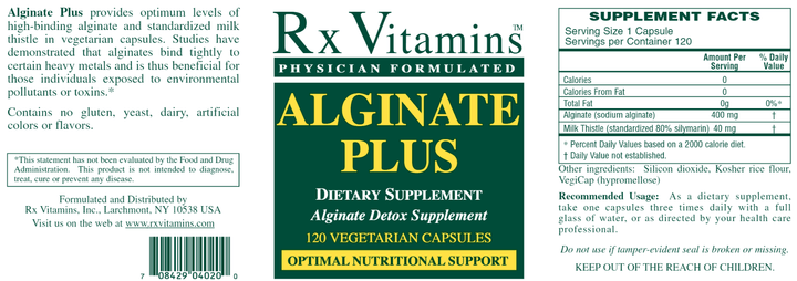 Rx Vitamins Alginate Plus 120 Capsules Digestive Support - POWER FIT SHOP — Powering Preparedness, Health &amp; Home