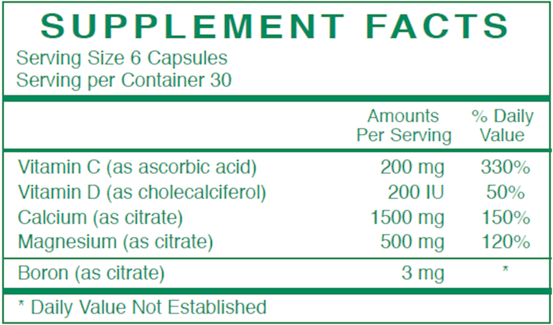MHP Rx Vitamins for Human Bone Density Formula in a bottle of 180 capsules, supporting bone strength and health.