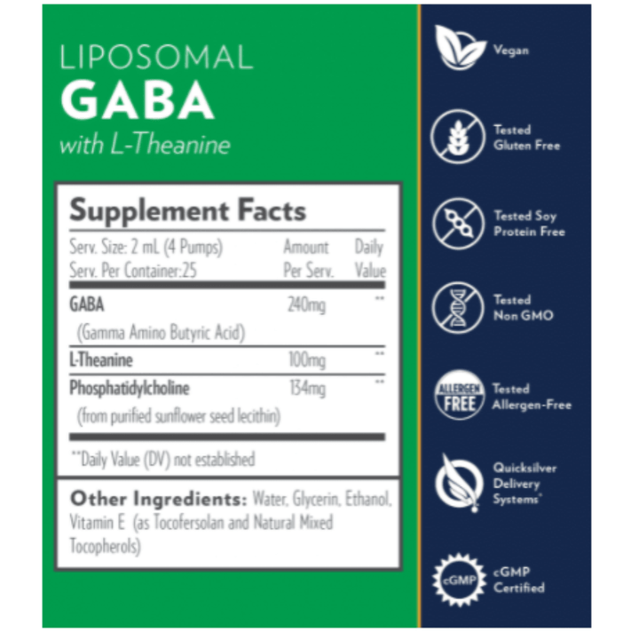 Quicksilver Scientific GABA L - Theanine Gamma - amino Butyric Acid GABA 2 PACK - POWER FIT SHOP — Powering Preparedness, Health &amp; Home