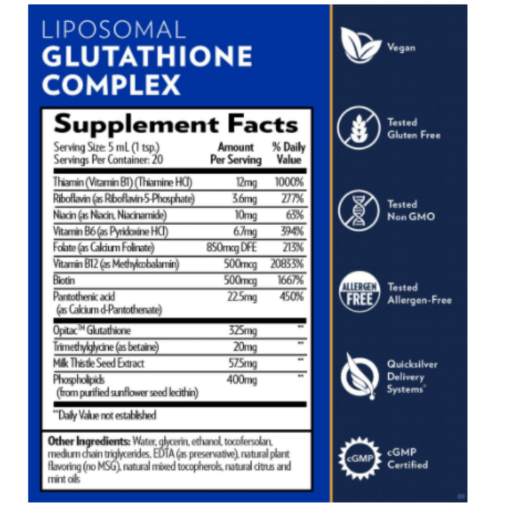 Quicksilver Scientific Glutathione Complex Opitac Glutathione GLUTCOMPLEX 2 PACK - POWER FIT SHOP — Powering Preparedness, Health &amp; Home