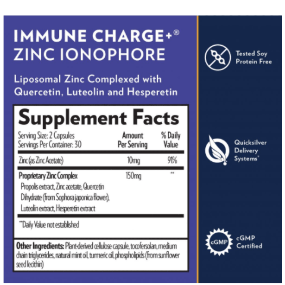 Quicksilver Scientific Immune Charge+ Zinc Ionophore ZINC_IMMUNE 3 PACK - POWER FIT SHOP — Powering Preparedness, Health & Home