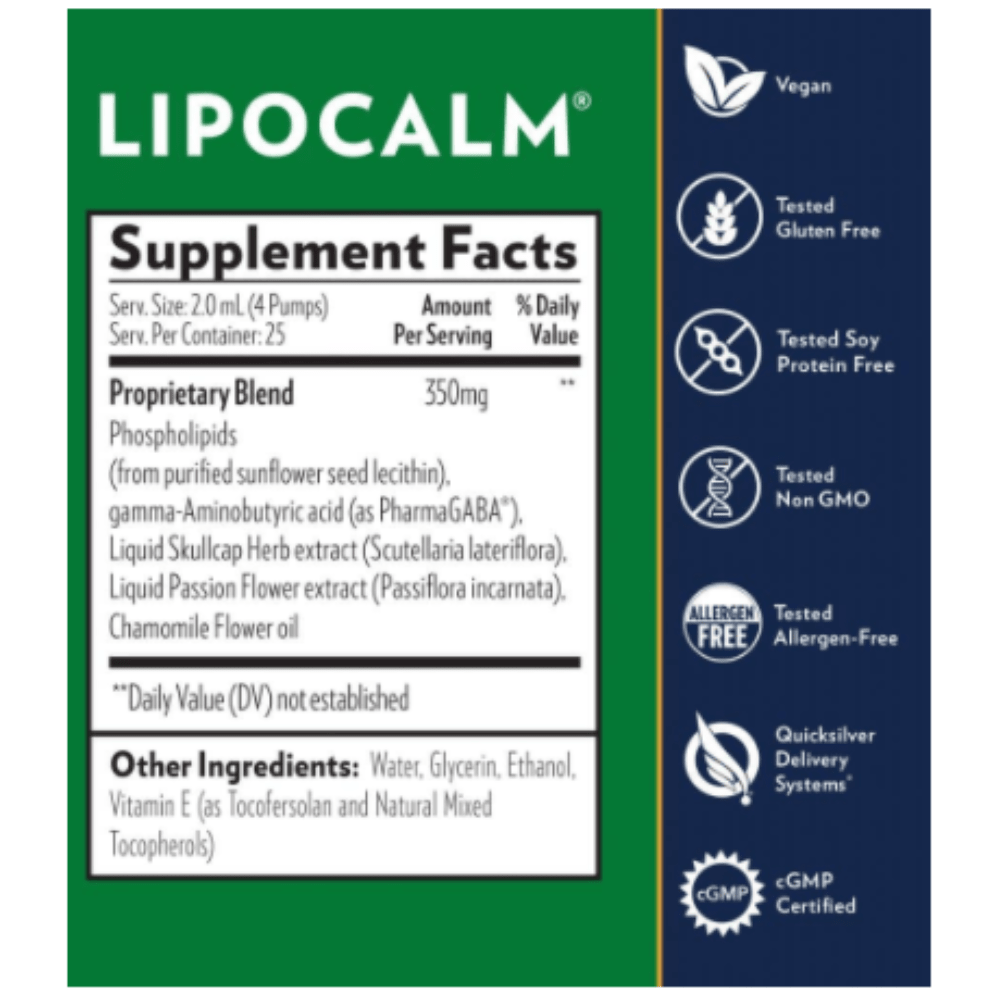 Quicksilver Scientific Liposomal LipoCalm 25 Servings Each CALM 2 PACK - POWER FIT SHOP — Powering Preparedness, Health & Home