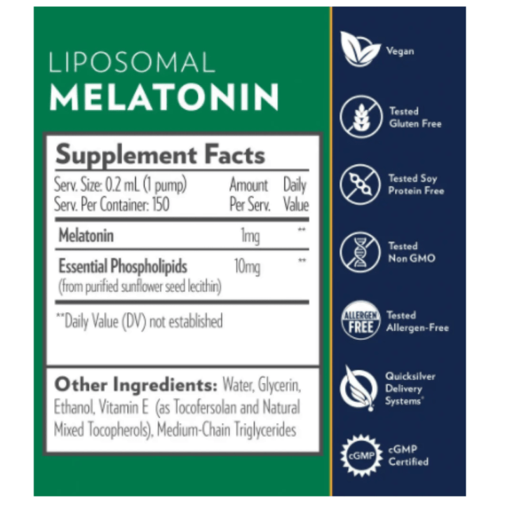 Quicksilver Scientific Liposomal Melatonin Neuroprotective Regular Dose MEL 3 PACK - POWER FIT SHOP — Powering Preparedness, Health &amp; Home