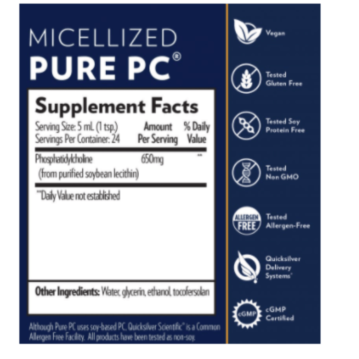 Quicksilver Scientific Pure PC (Phosphatidyl Choline) 4 oz. Screw Top PC 3 PACK - POWER FIT SHOP — Powering Preparedness, Health &amp; Home